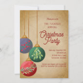 Watercolor Christmas Ornaments Christmas Party 招待状 (正面)