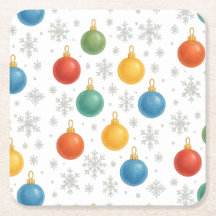 Watercolor Christmas Ornaments & Snowflakes - 