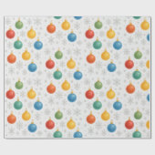 Watercolor Christmas Ornaments & Snowflakes -  ラッピングペーパー (フラット)