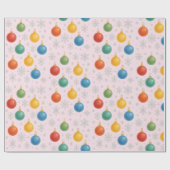 Watercolor Christmas Ornaments & Snowflakes -  ラッピングペーパー (フラット)