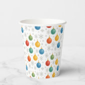 Watercolor Christmas Ornaments & Snowflakes -  紙コップ (裏面)