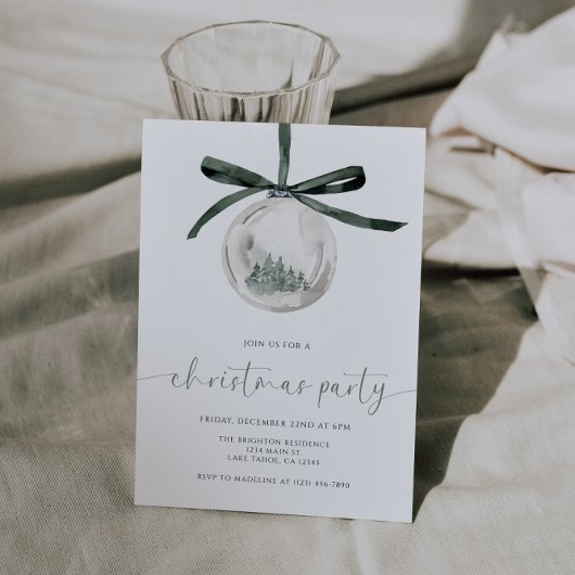 Watercolor Christmas Party Invitation 招待状