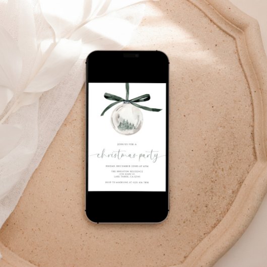 Watercolor Christmas Party Invitation 招待状