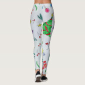 Watercolor Christmas Pattern Women's Leggings レギンス (裏面)