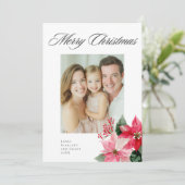 Watercolor Christmas Poinsettia Design シーズンカード (スタンド正面)