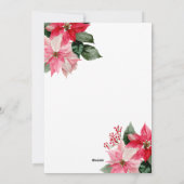 Watercolor Christmas Poinsettia Design シーズンカード (裏面)