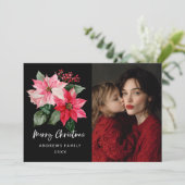 Watercolor Christmas Poinsettia Design 案内状 (スタンド正面)