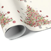 Watercolor Christmas Polka Dot Tree ラッピングペーパー (ロールコーナー)