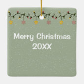 Watercolor Christmas Reindeer セラミックオーナメント (裏面)