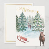 Watercolor Christmas Scene Non-Photo Card ノートカード (正面/裏面)