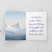 Watercolor Christmas Teacher Card – Festive Winter カード (内部)