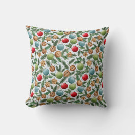 Watercolor Christmas Throw Pillow クッション
