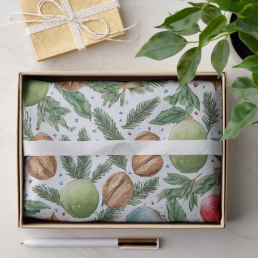 Watercolor Christmas Tissue Paper 薄葉紙 (ギフト)