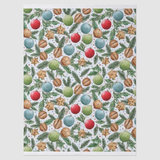 Watercolor Christmas Tissue Paper 薄葉紙 (正面)