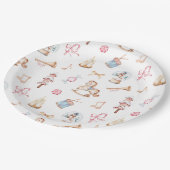 Watercolor Christmas Toys and Sweets ペーパープレート (アングル)