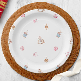 Watercolor Christmas Toys and Sweets ペーパープレート