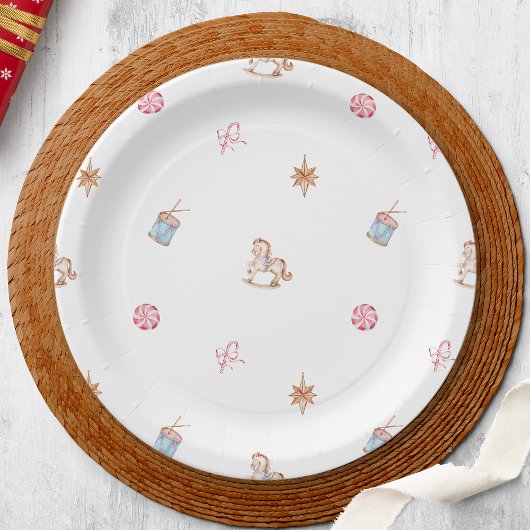 Watercolor Christmas Toys and Sweets ペーパープレート