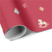 Watercolor Christmas Toys Wrapping Paper ラッピングペーパー (ロールコーナー)