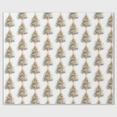 Watercolor Christmas Tree ラッピングペーパー (フラット)