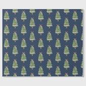watercolor christmas tree ラッピングペーパー (フラット)