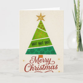 Watercolor Christmas Tree Card – Modern Holiday  カード