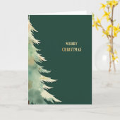 Watercolor Christmas Tree Card Single Evergreen カード (黄色い花)