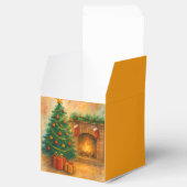 Watercolor Christmas Tree & Cozy Fireplace Holiday フェイバーボックス (オープン)