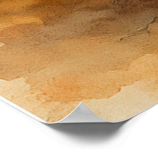 Watercolor Christmas Tree & Cozy Fireplace Holiday ポスター (角)