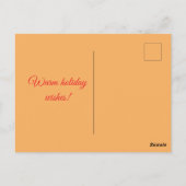 Watercolor Christmas Tree & Cozy Fireplace Holiday ポストカード (裏面)