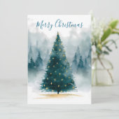 Watercolor Christmas Tree Greeting シーズンカード (スタンド正面)