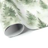 Watercolor Christmas Tree Holiday Pattern ラッピングペーパー (ロールコーナー)
