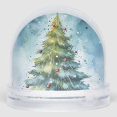 Watercolor Christmas Tree Holiday Snow Globe (裏面)