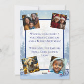 Watercolor Christmas Tree in the Mountains Photo シーズンカード (裏面)