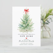 Watercolor Christmas Tree New Home Card 案内状 (スタンド正面)