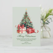 Watercolor Christmas Tree Non Photo Christmas Card シーズンカード (スタンド正面)