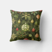  Watercolor  Christmas tree ornament クッション (裏面)