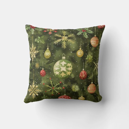  Watercolor  Christmas tree ornament クッション (裏面)