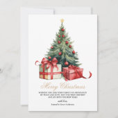 Watercolor Christmas Tree Photo Christmas Card シーズンカード (正面)