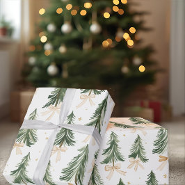 Watercolor Christmas Tree Wrapping Paper ラッピングペーパー