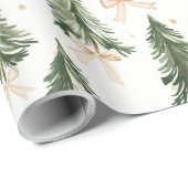 Watercolor Christmas Tree Wrapping Paper ラッピングペーパー (ロールコーナー)