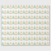 Watercolor Christmas Trees Gold Grandmillennial  ラッピングペーパー (フラット)