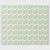 Watercolor Christmas Trees Gold Grandmillennial  ラッピングペーパー (フラット)