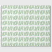 Watercolor Christmas Trees Gold Grandmillennial  ラッピングペーパー (フラット)