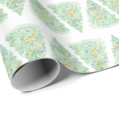 Watercolor Christmas Trees Gold Grandmillennial  ラッピングペーパー (ロールコーナー)