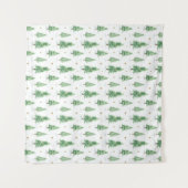 Watercolor Christmas Trees Seamless Pattern タペストリー (正面(横))