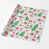 Watercolor Christmas Wrapping Paper ラッピングペーパー (アンロールド)