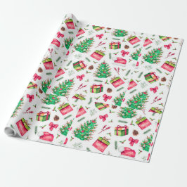 Watercolor Christmas Wrapping Paper ラッピングペーパー