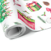 Watercolor Christmas Wrapping Paper ラッピングペーパー (ロールコーナー)