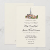 Watercolor Church Traditional Wedding 招待状 (正面/裏面)