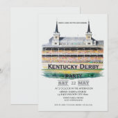 Watercolor Churchill Downs Twin Spires Kentucky De 招待状 (正面/裏面)
